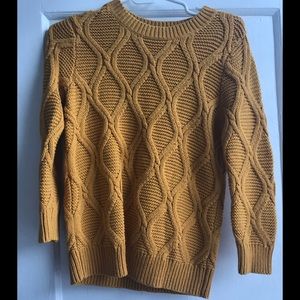 Mustard cable knit sweater